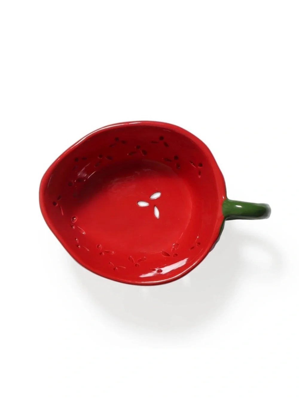 Red Strawberry Ceramic Berry Bowl with Green Leaf Handle, Target Bullseye 2026